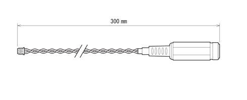 WATEC製小型カメラ用コネクタ付ケーブル CB-10 本体寸法図