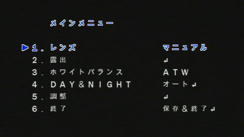 CP-M1・CP-M2 OSDメインメニュー画面