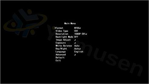 Dahuaカメラ OSDメインメニュー