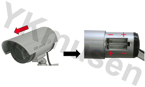 DC-027IR 疑似赤外線LED搭載防犯用バレット型ダミーカメラ 単3乾電池2本で駆動