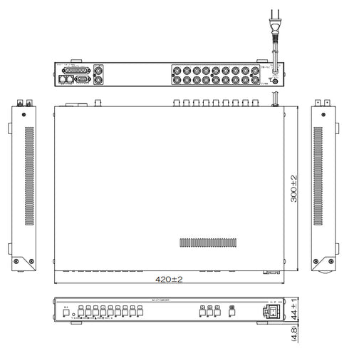 DMV-900 画面9分割器 マルチビューワ 本体寸法図