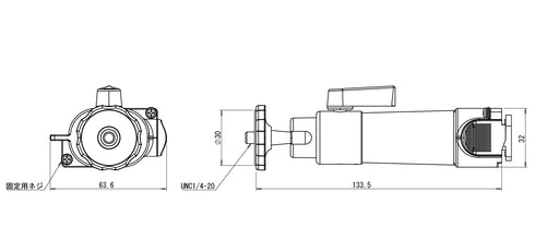 DR-31 ダクトレールフィクサー 本体寸法図