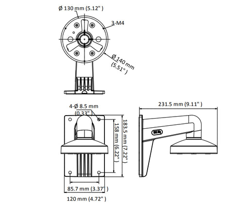 DS-1273ZJ-140-DM45 本体寸法図