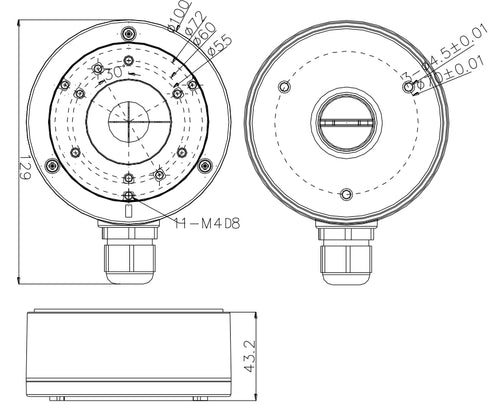 DS-1280ZJ-XS 本体寸法図