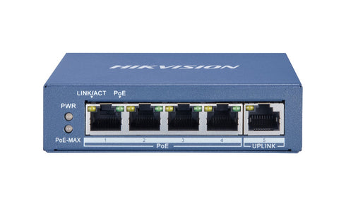 4ポートギガビットPoEスイッチングハブ DS-3E0505P-E/M 本体前面