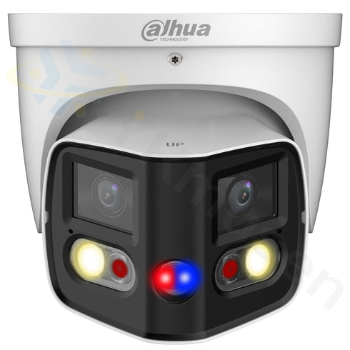 2×4MP 180度超広角 TiOCターレット型ネットワークカメラ IPC-PDW3849P-A180-E2-AS-PV-0280B 4MPカメラ2台によるデュアル監視