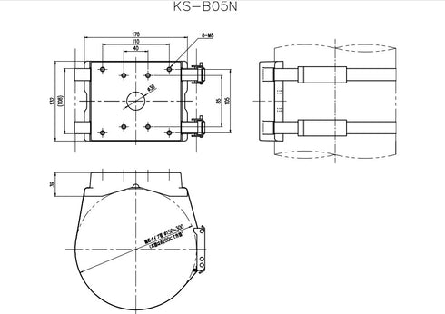 KS-B05N ポールブラケット 本体寸法図