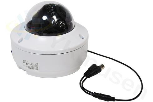 MTD-SD03FHD AHD 1080p録画対応SDカードレコーダー搭載 夜間監視対応200万画素屋内用ドーム型防犯カメラ 本体背面・接続端子