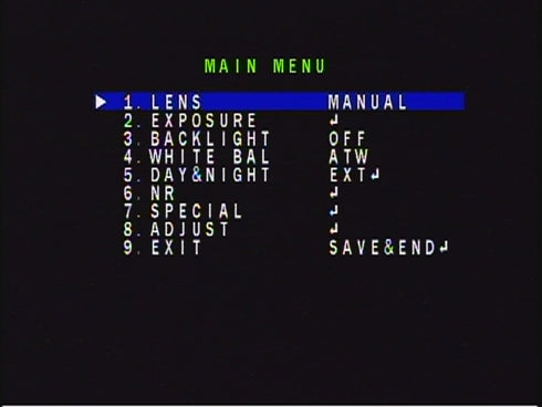 MTW-SD02FHD AHDAHD1080p録画対応SDカードレコーダー搭載200万画素防雨型赤外線防犯カメラ OSD設定画面