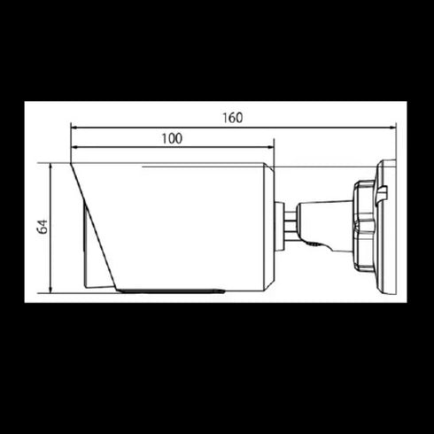 NC5364-PD 5MP屋外対応バンダルプルーフミニバレットネットワークカメラ 本体寸法図