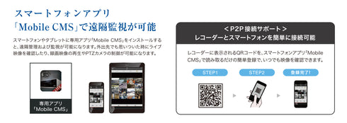 NSD5104AHD / NSD5108AHD / NSD5116AHD / NSD7104-AHD-P / NSD7108AHD-P / NSD7116AHD-P P2P接続対応・Mobile CMSで手軽に遠隔監視を実現