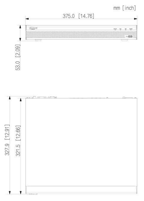 PoE内蔵4K対応16chネットワークビデオレコーダー NVR4216-16P-4KS3 本体寸法図