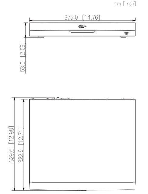NVR5208-8P-EI Wizsense PoE内蔵4K対応8ch AIネットワークビデオレコーダー 本体寸法図