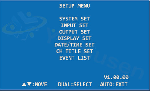 SC-04MHD マルチフォーマット画面分割器 メニュー