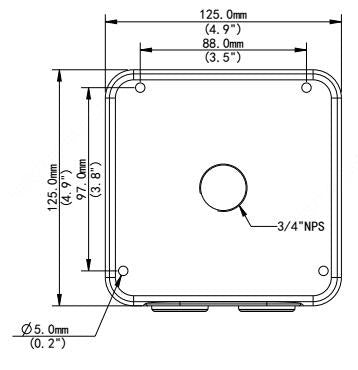 TR-JB07/WM03-F-IN ジャンクションボックス一体型壁面取付金具 外形寸法図