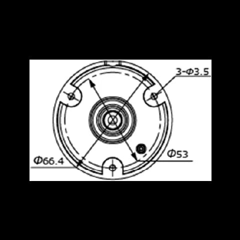 2MP屋外対応バンダルプルーフミニバレットネットワークカメラ 本体寸法図