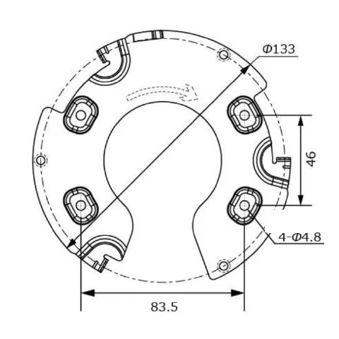 VC2972-RIPA 2MP屋外対応電動プロドームネットワークカメラ 本体寸法図