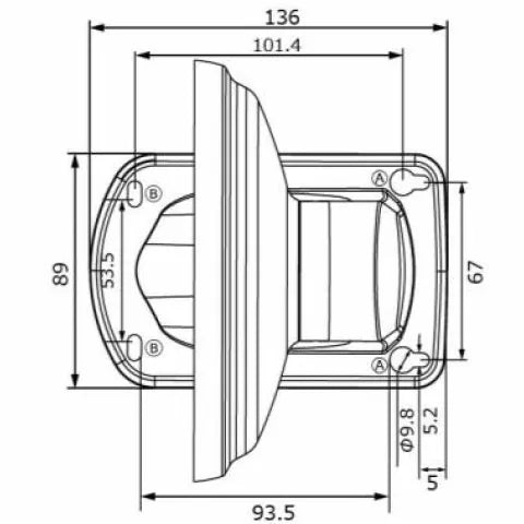 VH-A72 壁面取付マウント 本体寸法図