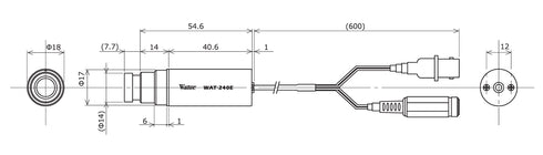 32万画素超小型・高画質カラーカメラ WAT-240E/CB(G3.8) 本体寸法図