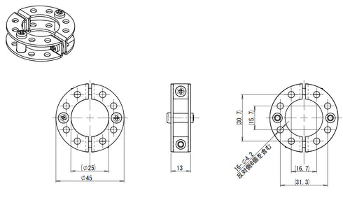 WK-1 支線取付金具 本体寸法図