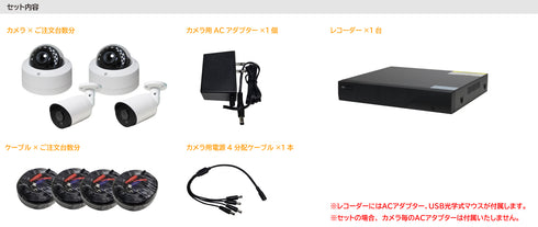 【YKS-4CHS5MPDVK1】 マルチフォーマット対応 500万画素アナログHD防犯カメラ録画セット