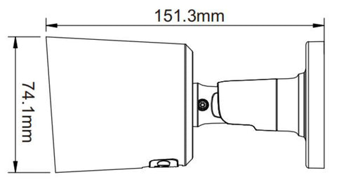 YKS-BA800AOC 4in1マルチフォーマット対応 800万画素AOC対応赤外線搭載屋外用防雨型防犯カメラ 本体寸法図