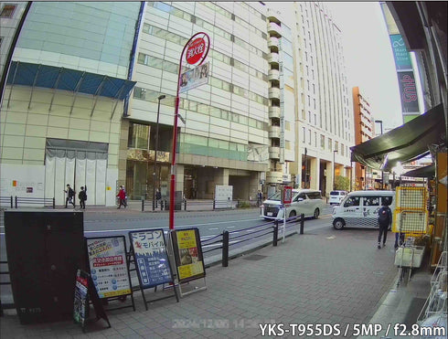 4in1マルチフォーマット対応500万画素赤外線搭載屋外防雨ドーム型防犯カメラ YKS-T955DS 屋外撮影画像