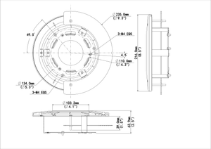 天井埋め込み金具 TR-FM152-A-IN 本体寸法図