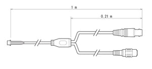 WATEC製小型カメラ用コネクタ付ケーブル CB-01 寸法図