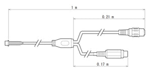 WATEC製コネクタ付ケーブル CB-06 寸法図