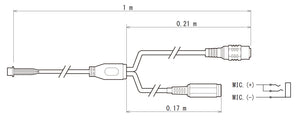 WATEC製コネクタ付ケーブル CB-07 寸法図