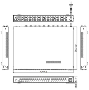 DMV-1600 画面16割器 マルチビューワ 本体寸法図