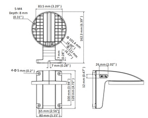 DS-1258ZJ 屋内用ウォールマウント 本体寸法図