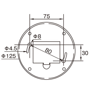 DS-1500B 常時点滅式LED搭載防犯用ドーム型ダミーカメラ 本体底面寸法図