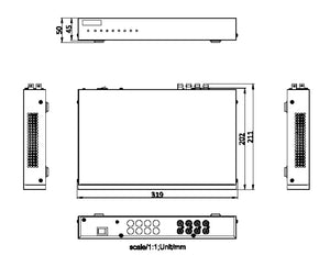 DS-1TP04I/AT HD-TVI防犯カメラ4入力 重畳化電源ユニット 本体寸法図
