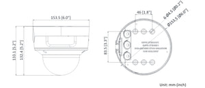 DS-2CD2746G2-IZS AcuSense 4MP電動VFレンズ・IR搭載超低照度ドーム型ネットワークカメラ 本体寸法図