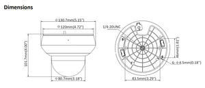 DS-2DE2A404IW-DE3 4MP光学4倍赤外線搭載小型PTZドーム型ネットワークカメラ 本体寸法図