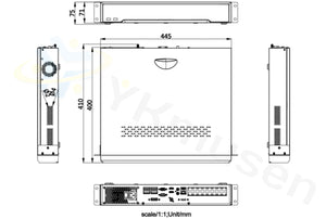 DS-7732NI-M4 8K録画対応32chネットワークビデオレコーダー 本体寸法図
