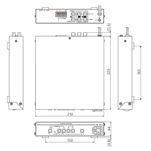 DSP-105 画面2分割器 本体寸法図