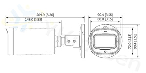 HAC-HFW1500CRN-Z-IRE6-A-POC-2712-S2 本体寸法図