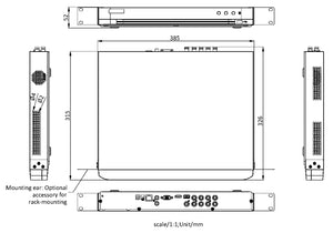 iDS-7208HUHI-M2/S 4K対応HD-TVI 8ch AIハイブリットデジタルレコーダー 本体寸法図