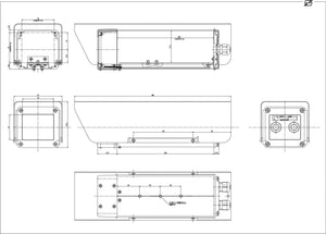 KS-1001-35L 高防水性・堅牢型フロントオープンタイプカメラハウジング 本体寸法図