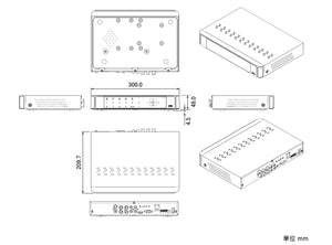H.265 2MP 4chスタンドアローン AHD DVR NSD5104AHD 本体寸法図