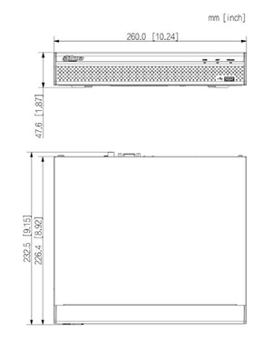 PoE内蔵4K対応4chネットワークビデオレコーダー NVR4104HS-P-4KS3 本体寸法図