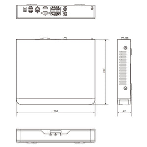 NVR501-04B-P4 PoEポート搭載4chネットワークビデオレコーダー 外形寸法図