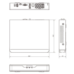 NVR501-08B-P8 PoEポート搭載8chネットワークビデオレコーダー 外形寸法図
