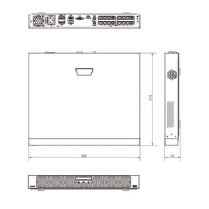 NVR502-32B-P16 RAID対応PoEポート搭載32chネットワークビデオレコーダー 外形寸法図