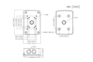 防水ジャンクションボックス PFA126 本体寸法図