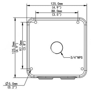 TR-JB07/WM03-F-IN　ジャンクションボックス一体型壁面取付金具 外形寸法図
