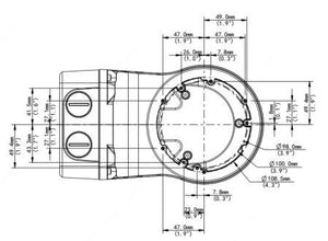 TR-JB07/WM03-F-IN　ジャンクションボックス一体型壁面取付金具 外形寸法図